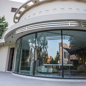 modern business center at night